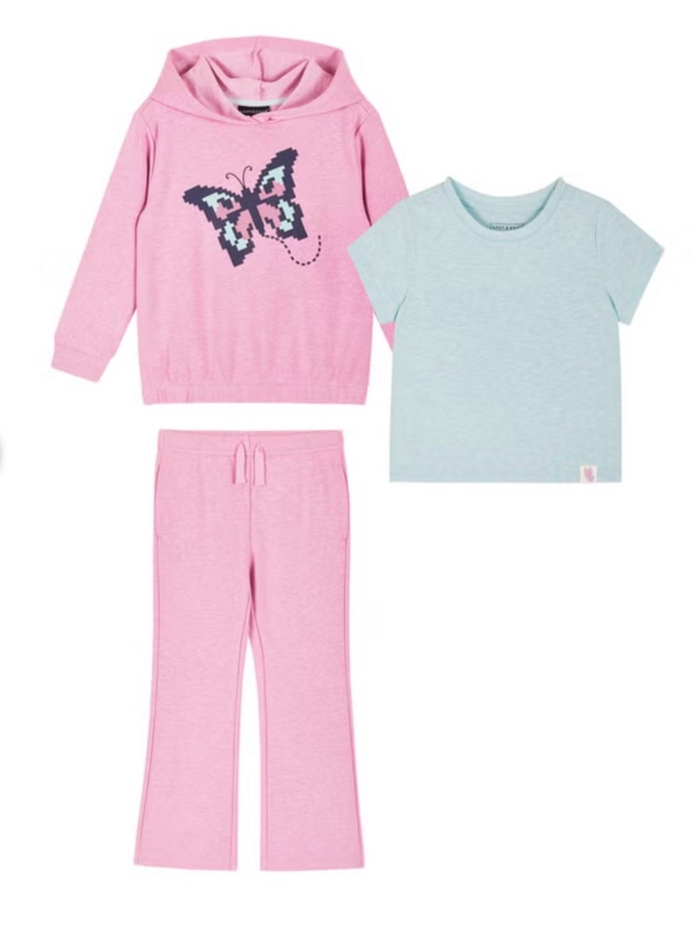 NWT: Andy & Evan Kid girl - 3-piece Pink Flare Pant Set, Size: 5